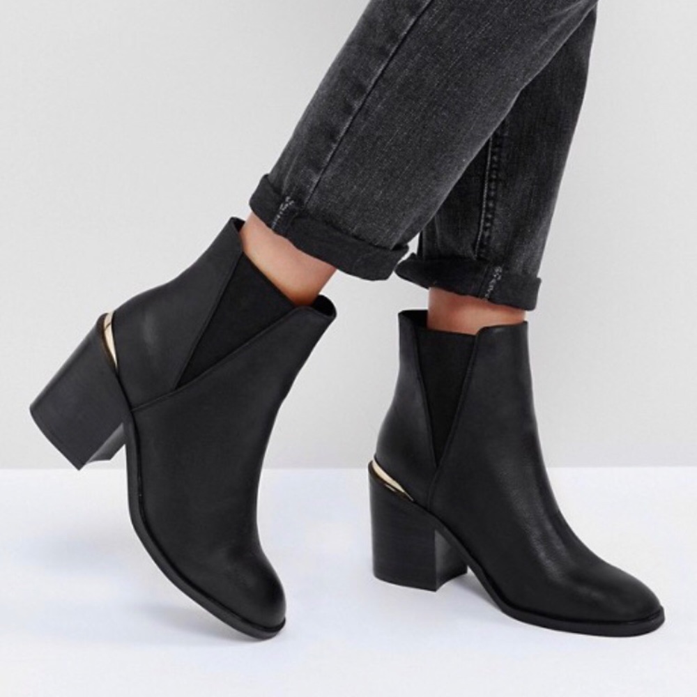 ASOS Echo Gold Detail Heel Booties